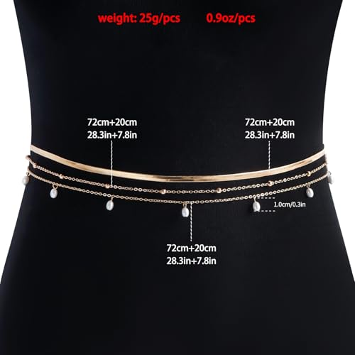 Body Chain Gold Waist Chains for Women Belly Layered Beach Waist Chains Adjustable Sexy Bikini Boho Chain - style: snake