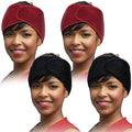 Haysandy 4 Pcs Mesh Hair Wrap for Women Pixie Hair Mesh Wrap Adjustable Pixie Cut Head Band for Sleeping Styling Makeup(Black, Wine Red) - color: Black, Wine Red