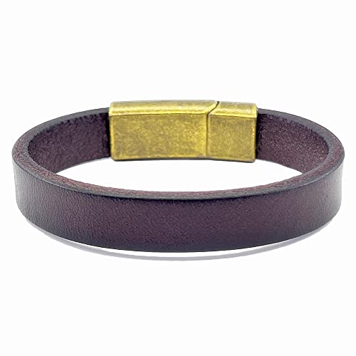 Mens Genuine Leather Bracelet - Handmade Adjustable Leather Cuff Bracelet punk Style leather wrap Wristband for Men - color: N-D