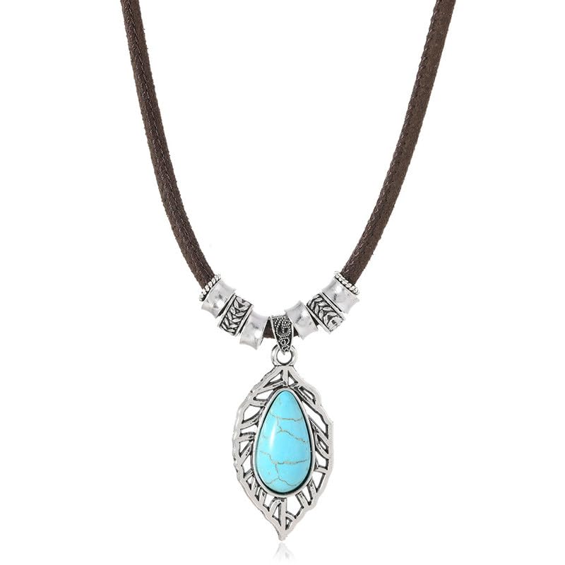 Bohemian Vintage Pendant Necklace Aesthetic Boho Chunky Adjustable Stacked Necklace for Woman Ethnic Tribal Jewelry - style: Bohemian 6