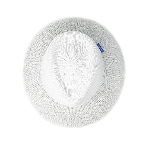 Wallaroo Hat Company Women's Victoria Fedora – UPF 50+ UV Protection, Wide Brim, Packable & Adjustable Sun Hat - color: White, size: Medium