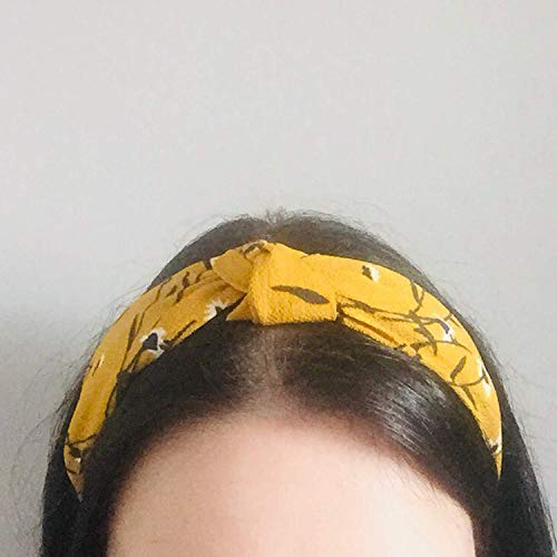 DRESHOW 8 Pack Knotted Headbands for Women Wide Turban Headband Yoga Exercise Ribbing Hair Hoop Hair Bands Accessories - color: 8 Pack Chiffon Printing C