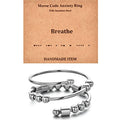 Morse Code Rings for Women, Stainless Steel Spinner Ring Fidget Rings for Anxiety Ring Morse Code Rings Inspirational Gifts Jewelry Women Birthday Graduation Gifts for Best Friends - style: 28 Breathe