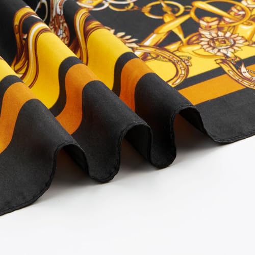 QIUTIMIY 35"x35" Like Silk Head Scarf for Women Satin Feel Large Square Scarf for Hair Wrapping and Sleeping Fashion Bandana - color: (90cm)square Scarf 9
