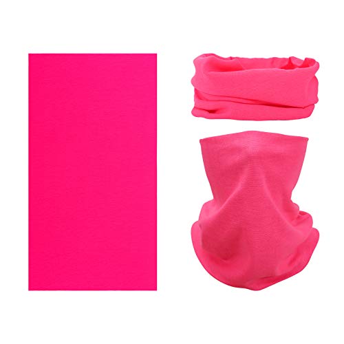 4 Headband Bandana Balaclava Half Face Mask Shield Head Hair Scarf Neck Gaiter Hat Multipurpose for Women Men Breathable Reusable Washable Pure Color White Neon Yellow Pink Orange - color: 4x Neon Green Orange Pink White Pure Color Mask