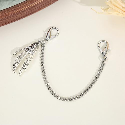 Nojess 2Pcs Punk Goth Shoe Chains Skull Boot chains Skeleton Hand Shoe Charms Shoes Sneakers Martin Boots Accessories Stuff - style: Skeleton Hand Chain