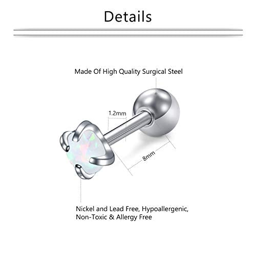 Mayhoop 16g Cartilage Earrings - Men Women Surgical Stainless Steel Tragus Piercing Jewelry Stud Hoop Forward Helix Rook Daith Conch Earrings - style: Pink