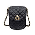 Phone Crossbody Bags for Women Small Vegan Leather Mini Shoulder Wallet Card Quilted Purse - color: C - Black & Gold