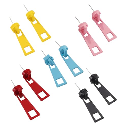 Ximimark 5 pairs Zipper Dangle Earrings Colorful Alloy Vacation Casual Minimal Style, Women Jewelry Drop Earrings, Color Random