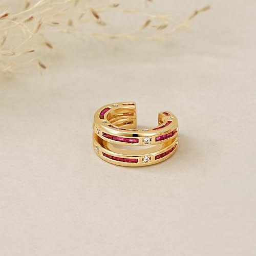 FETTERO Ear Cuff Earrings for Women Non Piercing 14K Gold Plated Ear Cuffs for Non Pierced Ears Clip on Cartilage Earring Ligthweight Fake Earrings | Single - style: 2 hoops