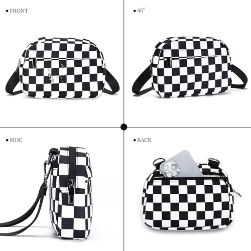 MAXTOP Small Crossbody Bags for Women Belt Bag Fanny Pack with Adjustable Strap - color: Checkered Black, style: Small Crossbody Bag