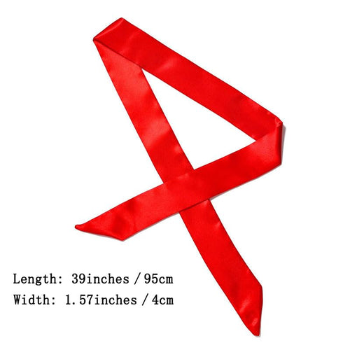 10 Pcs Long Thin Small Skinny Scarf Satin Neck Tie Ribbon Choker for Women Girls - color: Red