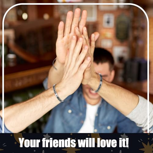 Tondiamo 6 Pack Friendship Bracelets Gifts for Women Engraved Cuff Bracelets Friends Inspirational Stainless Steel Jewelry Friendship Gifts for Birthday Graduation Memorial for Her Mom