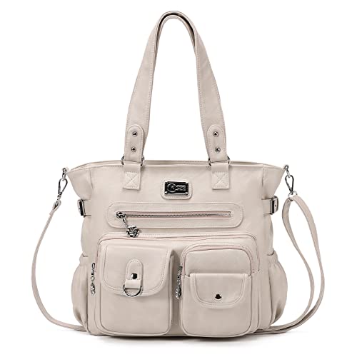 KL928 Large Purses for Women Shoulder Bag Tote Handbags Stylish Vegan Leather Hobo Bags Ladies, A-Black-4 | Large - color: 01-light Gray