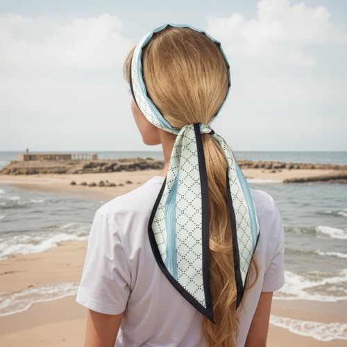 RIIQIICHY Hair Scarf for Women Like Silk Scarves Headband Neck Scarfs Twilly Purse Accessories - color: C009
