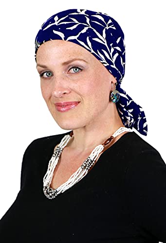 Hats Scarves & More Chemo Scarf Head Scarves for Women Cancer Headwear Headscarf Head Coverings 28 Inch Square Batik - color: Blues in the Night