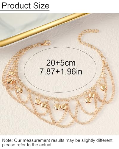 Gold Bell Anklets for Women Dainty Boho Bell Charm Ankle Bracelets Trendy Adjustable Tinkle Bell Anklets Summer Beach Chainlets Hawaiian Foot Jewelry Accessories