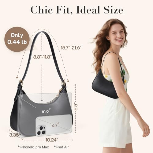Missnine Purses for Women, Shoulder Bag Small Handbags Vegan Leather Underarm Bags Trendy Hobo Cute Clutch Purse - color: 1-coffee【adjustable Strap】