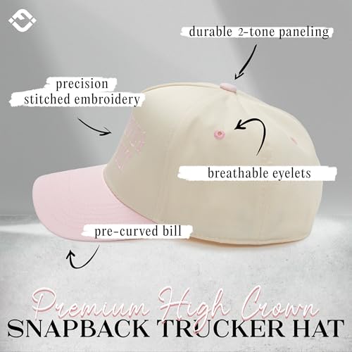 Funky Junque Vintage Canvas Snapback Hat - Adjustable 2 Tone Cap for Men Women - Put It On My, Cowboy, Girl Dad, Funny - color: Expensive & Difficult - Rose/Beige