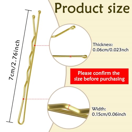 YINGFENG 220pcs Large Gold Bobby Pins for Women, 2.76 Inch Jumbo Hair Pins, Long Hair Clips Bulk with Box, Reusable Non Slip Hairpins Kit, Big Hair clips Great for Thick Hair - color: Gold（2.76inch）