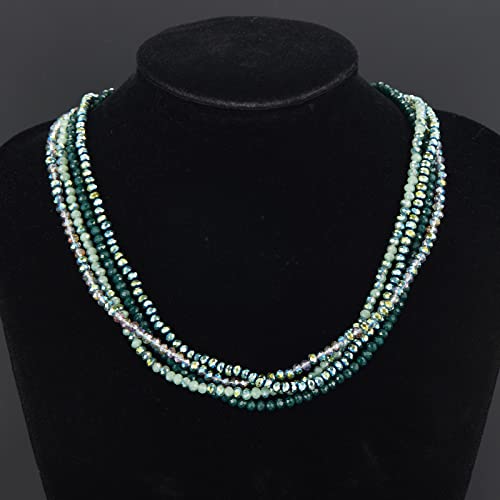 Noessla Beaded Statement Necklaces for Women Layered Chunky Bead Necklace Fashion Costume Jewelry Gifts for Mom - color: 029-Green