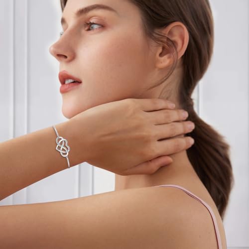 J.Fée Infinity Heart Bracelets for Women with 5A Cubic Zirconia, 925 Silver Bracelets for Women Adjustable Womens Bracelet Jewelry for Wife Girlfriend Her - color: Infinite Love#2