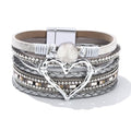 Long tiantian Boho Leather Wrap Bracelets Gifts Trendy Stuff Layered Bangles Bracelets for Women Modern Stackable Infinity Bracelets Bohemian Jewelry Gifts for Women Birthday Gifts - color: A1:Bracelets for Women Trendy(silver heart)