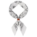 27.5 Inches Western Bandana Scarf With Leather Scarf Buckle, 100% Cotton Neck Scarf for Men Cowboy Scarves - color: White