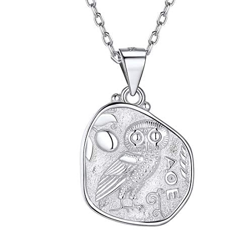 ChicSilver Coin Necklace Sterling Silver Vintage Round Circle Disc Dainty Coin Pendant Necklaces for Women - color: Style C - Silver