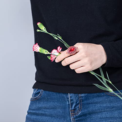 Women Ring - 32mm Turkish Style Gemstone Women Jewelry J0769 - color: Red