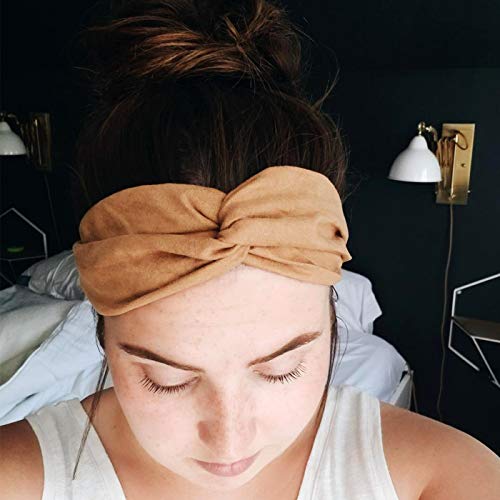 DRESHOW 10 Pack Boho Headbands for Women Girls Elastic Back Criss Cross Hair Band Twisted Head Wrap Solid Hair Accessories - color: 10 Pack B