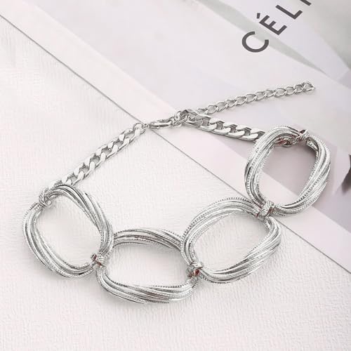 choice of all Chunky Gold Necklace Statement Necklace for Women Punk Chain Thick Gold Choker Jewelry Trendy Birthday Gifts - color: N2:chunky silver necklace
