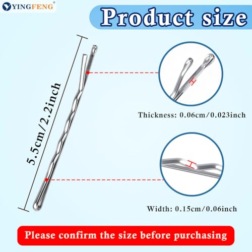 330 Pcs 2.2 Inch Hair Bobby Pins Silver With Box, Silver Bobby Pins For Gray Hair, YINGFENG Reusable Non Slip Hair Pins, This Gray Hair Pins For Women, Girls And Kids - color: Silver(2.2Inch)