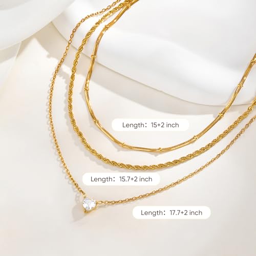 KSF Gold Lariat Necklace for Women Y Shaped Layered CZ Drop Chain | Y shaped necklace; Layered CZ detail; Long lariat style; Gift for her - color: Gold-7