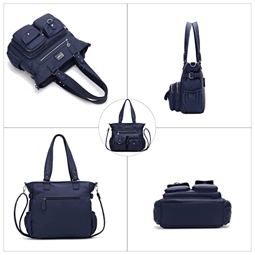 KL928 Large Purses for Women Shoulder Bag Tote Handbags Stylish Vegan Leather Hobo Bags Ladies, A-Black-4 | Large - color: A-blue-2