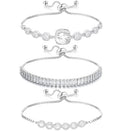 Tennis Bracelet for Women Cubic Zirconia Bracelets Adjustable Slider Bracelets - color: Silver 01