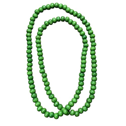 Punk Cool Colorful 8mm Wood Beads Chunky Strand Chunky Necklace Natural Wooden Chain Unisex Hip Hop Handmade African Statement Retro Bohemian Jewelry for Women Men - color: green