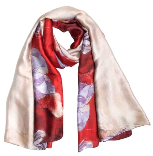 Acotavie Scarfs for Women Dressy Fashion Scarves Long Floral Pattern Scarf Lightweight Sunscreen Shawls - color: C034