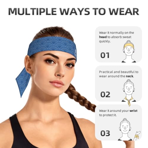 Sports Tie Headband Bandana Running Athletic Sweat Band Elastic Adjustable Sport Head Tie for Men Women Head Ties Ninja Tie Headbands Tennis Sweatbands Soccer Basketball Teams Running Head Band - color: Tokyo