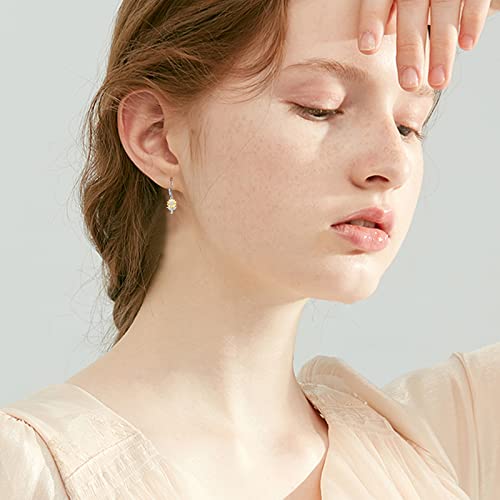 Sunflower Leverback Earrings S925 Sterling Silver Earrings You Are My Sunshine Dangle Earring Jewelry for Women - style: Dangle sunflower