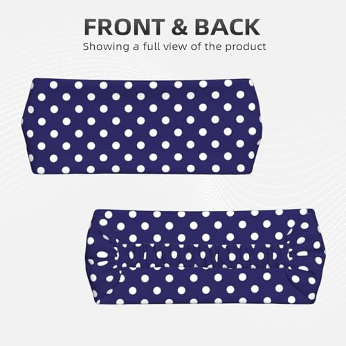 Blue and white Polka Dot Headband - Elastic Fashion Hair Band for Sports, Yoga, Daily Wear - color: 13