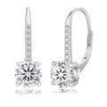 KRKC Moissanite Earrings, 1.0ct-2.0ct D Color Lab Created Diamond Earring, 14k White Gold Plated Sterling Silver Dangle Earrings S925 Leverback Drop Earring for Women Hypoallergenic Jewelry for Gifts - color: Round-Silver-5mm