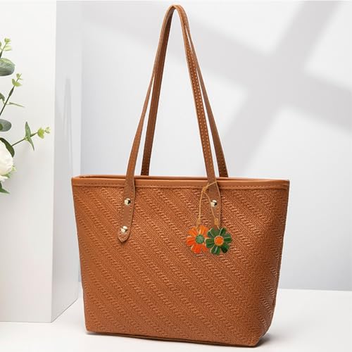 Handmade Genuine Leather Flower Bag Charm-Boho Accessories Leather Flowers Key Chain Purse Pendant Charms - color: C