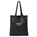 Ayieyill Crochet Tote Bag For Women, Crochet Mesh Beach Tote Bag Summer Vacation Aesthetic Boho Knit Bag for Women - color: G/Black
