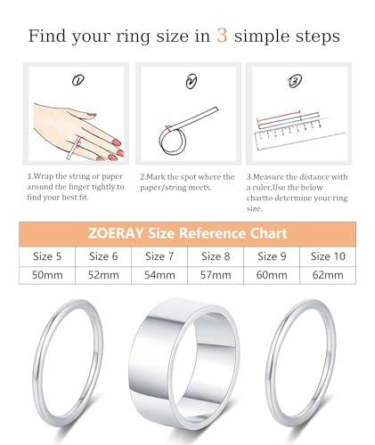ZOERAY Gold Stackable Rings for Oura Ring Gen 4/Oura Ring Gen 3 Chunky 14K Gold Plated Rings for Women Non Tarnish Cubic Zirconia Twist Thumb Silver Ring Set Gold Band Jewelry for Women Size 6-10 - color: C.Silver Thin Rings