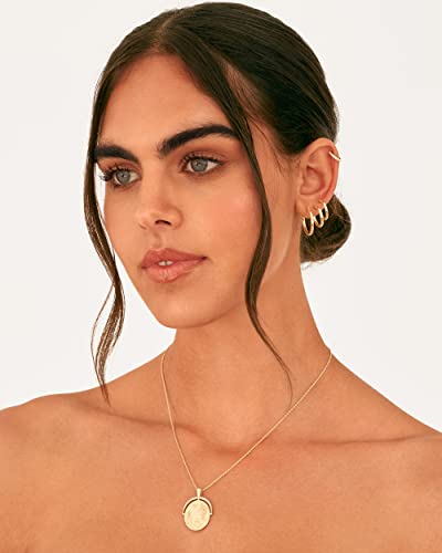 PAVOI 18K Gold Plated 925 Sterling Silver Posts Small Hoop Earrings for Women - Trendy Geometric Plain Chunky Huggie Earscape Piercing Pack - Hypoallergenic Everyday Gold Hoop Earrings Set - style: Thin Hoops