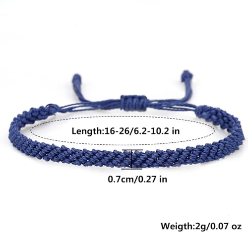 1/2Pcs Set Tibetan Rope Braided Rope String Adjustable Bracelet for Women Men Jewelry Handmade Bohemian Lucky Protection Bracelet Colorful - color: Black