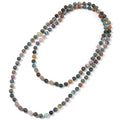 Beaded Necklace Hand Knotted for Woman - color: India Agate