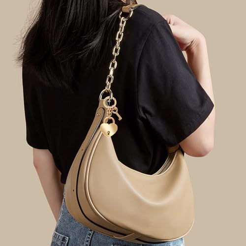 Gold Heart-Shaped Chain Pendant, Bag Charms for Handbags Fashion Accessories for Women - color: Gold&silver