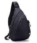 TurnWay Water-Proof Sling bag/Crossbody Backpack/Shoulder Bag with USB Charging Port for Travel, Hiking, Cycling, Camping - color: Black